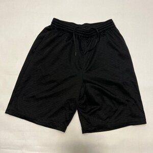Gym Shorts Polyester Drawstring Black Large